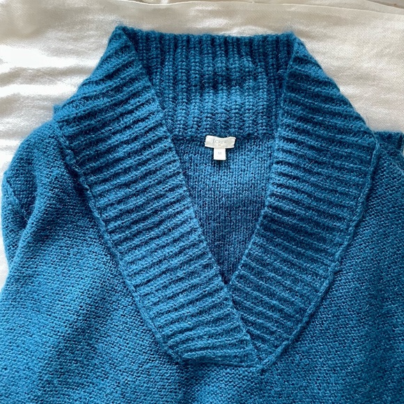 J.Crew Cozy Knit Dark Teal Sweater (M) - Picture 2 of 4